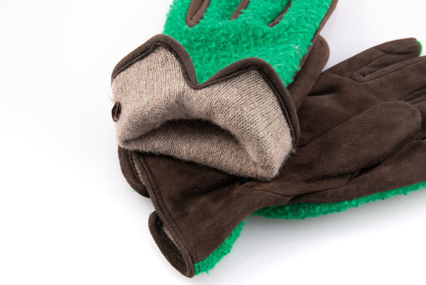Green gloves Casentino cloth