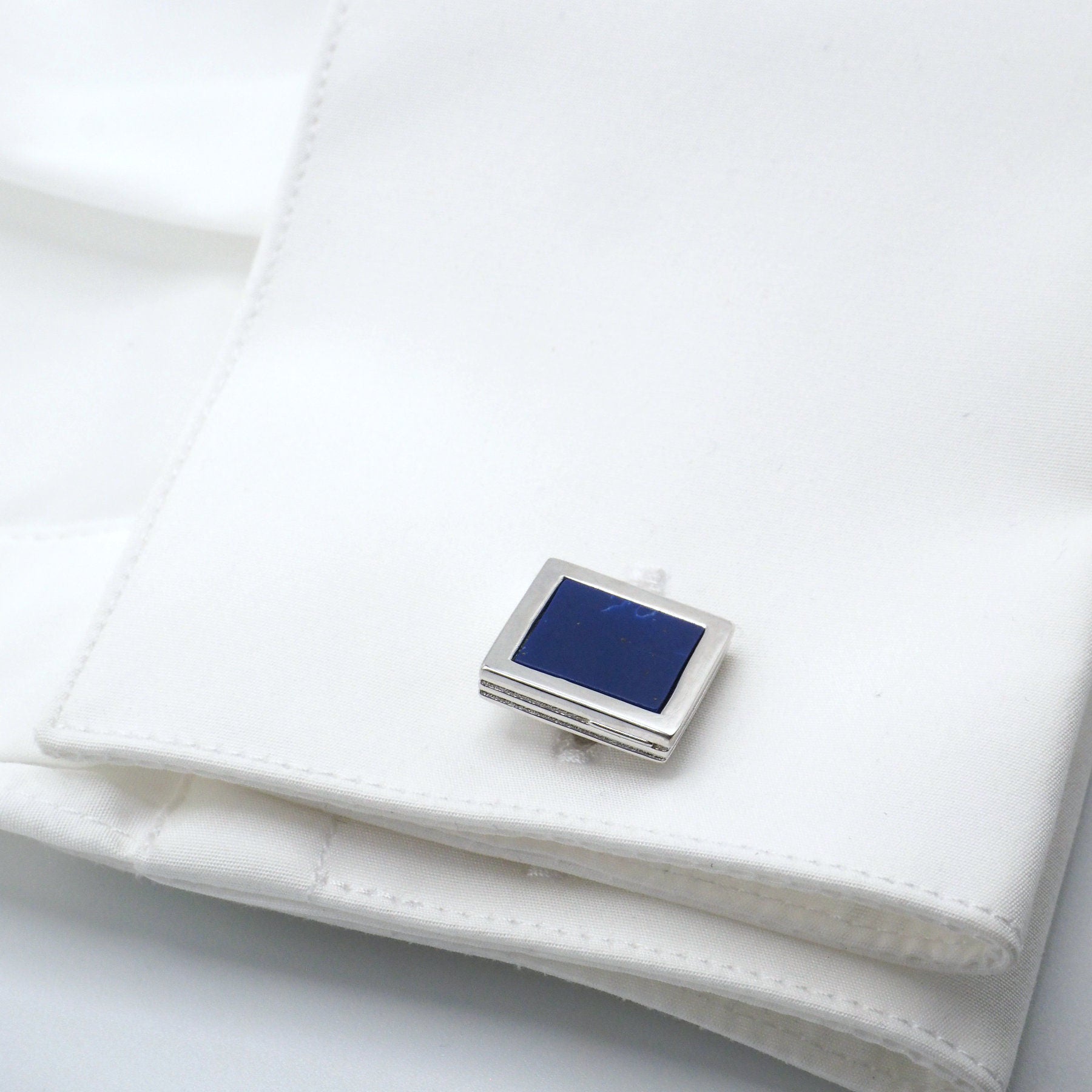 Blue square cufflinks