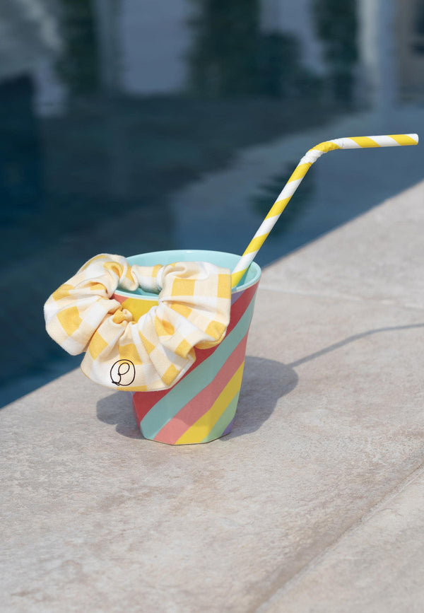Chouchou (scrunchie) in bambù - Sunshine - Palloncino blu