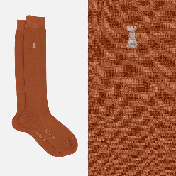 Federico II - Long solid color sock