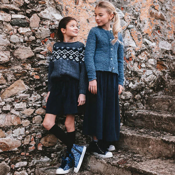PANTALONE AMPIO VELLUTO BLU