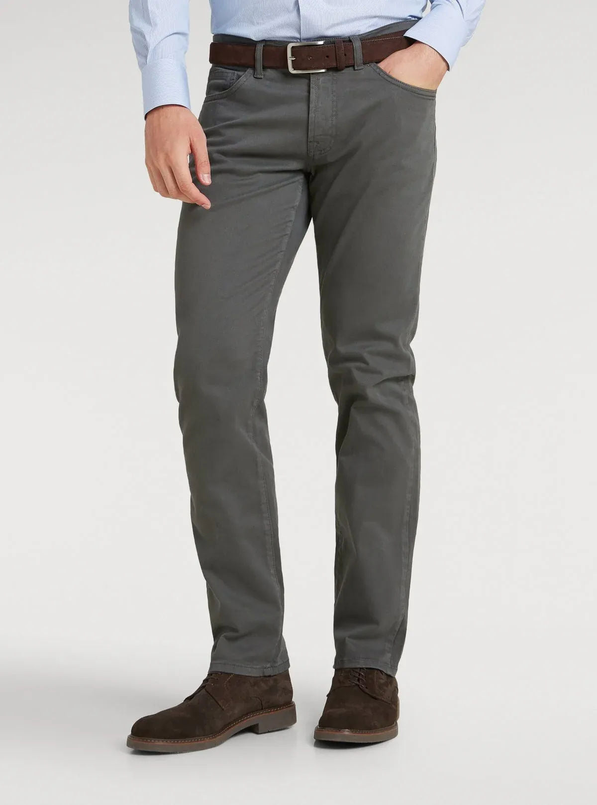 Pantalone 5 tasche in gabardine di cotone