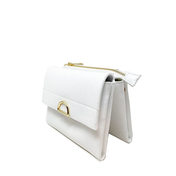 Small Clutch Bag Double Compartment Leather with Chain - K054 