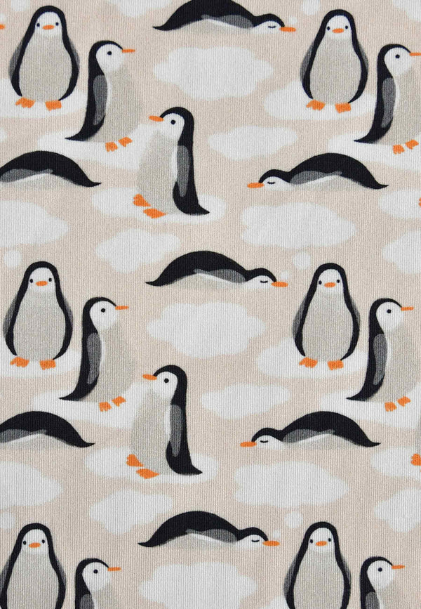 Tutina con zip in bambù - Pinguini - Palloncino blu