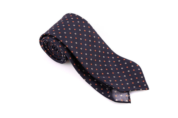Unlined pure blue wool tie