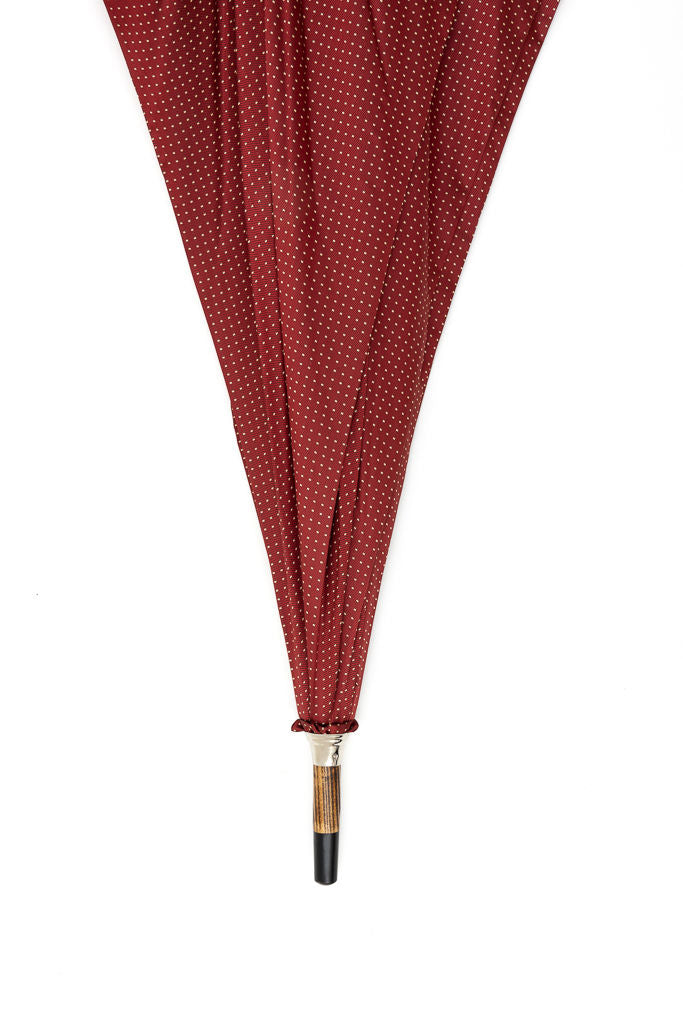Mario Talarico red polka dot hickory wood umbrella