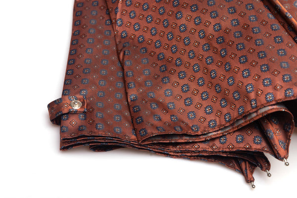 Mario Talarico red folding umbrella with bamboo handle pattern