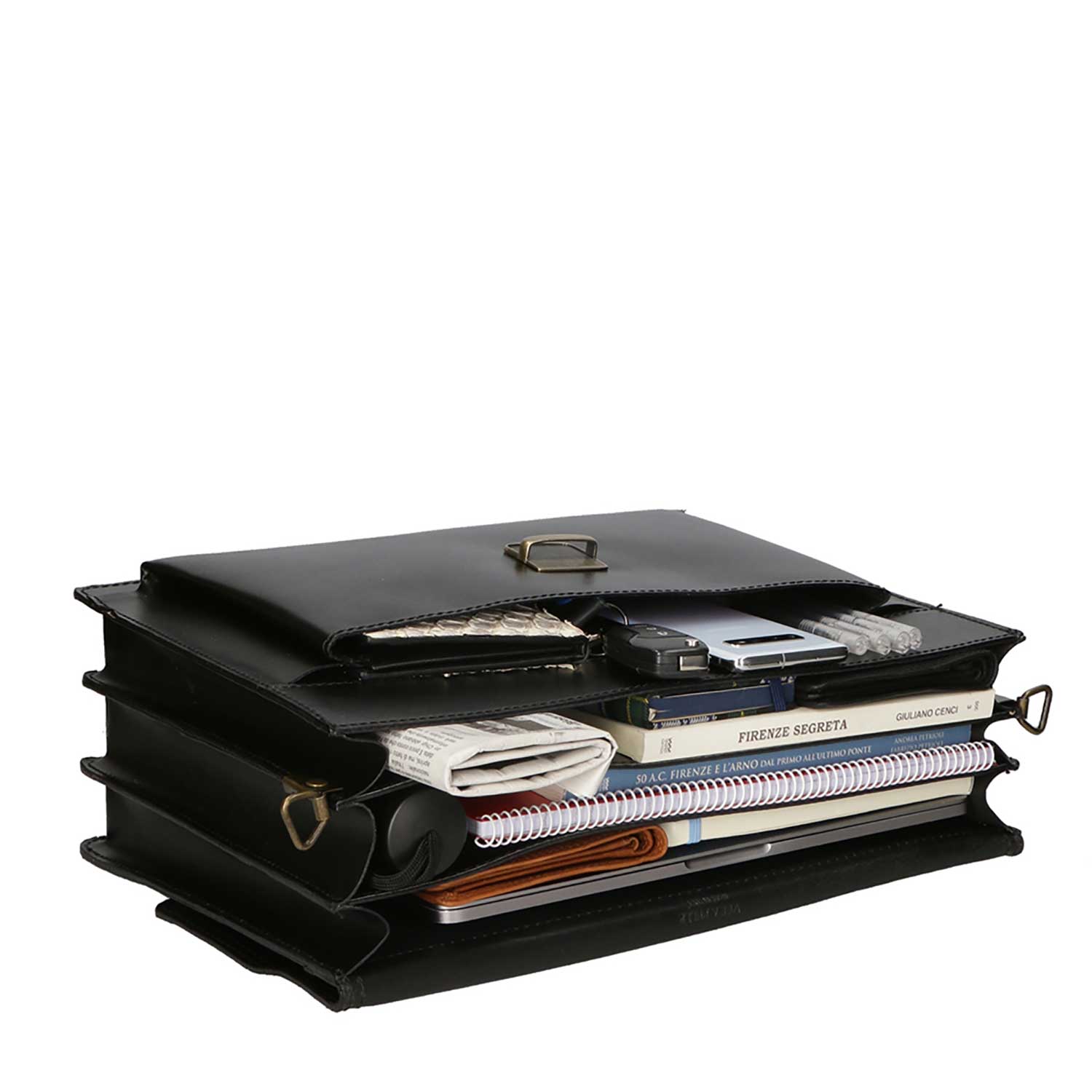 Men's Leather Briefcase, 24 Hour Document Holder - 39x30x18 cm - 7009 