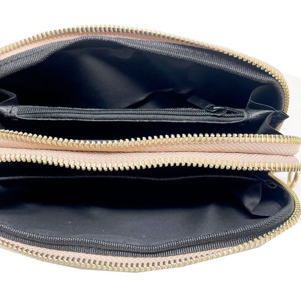 Large wallet in Floral print leather with double zip - 80071. 