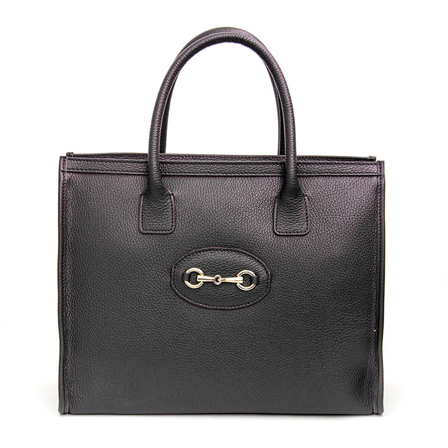 LONDON - Black Dollar Leather Bag