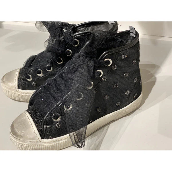 VITALE - BLACK CANVAS AND BLACK LUREX DOTS