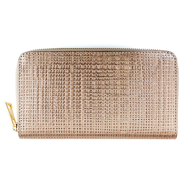 PORTAFOGLIO Grande in pelle stampata bronzo