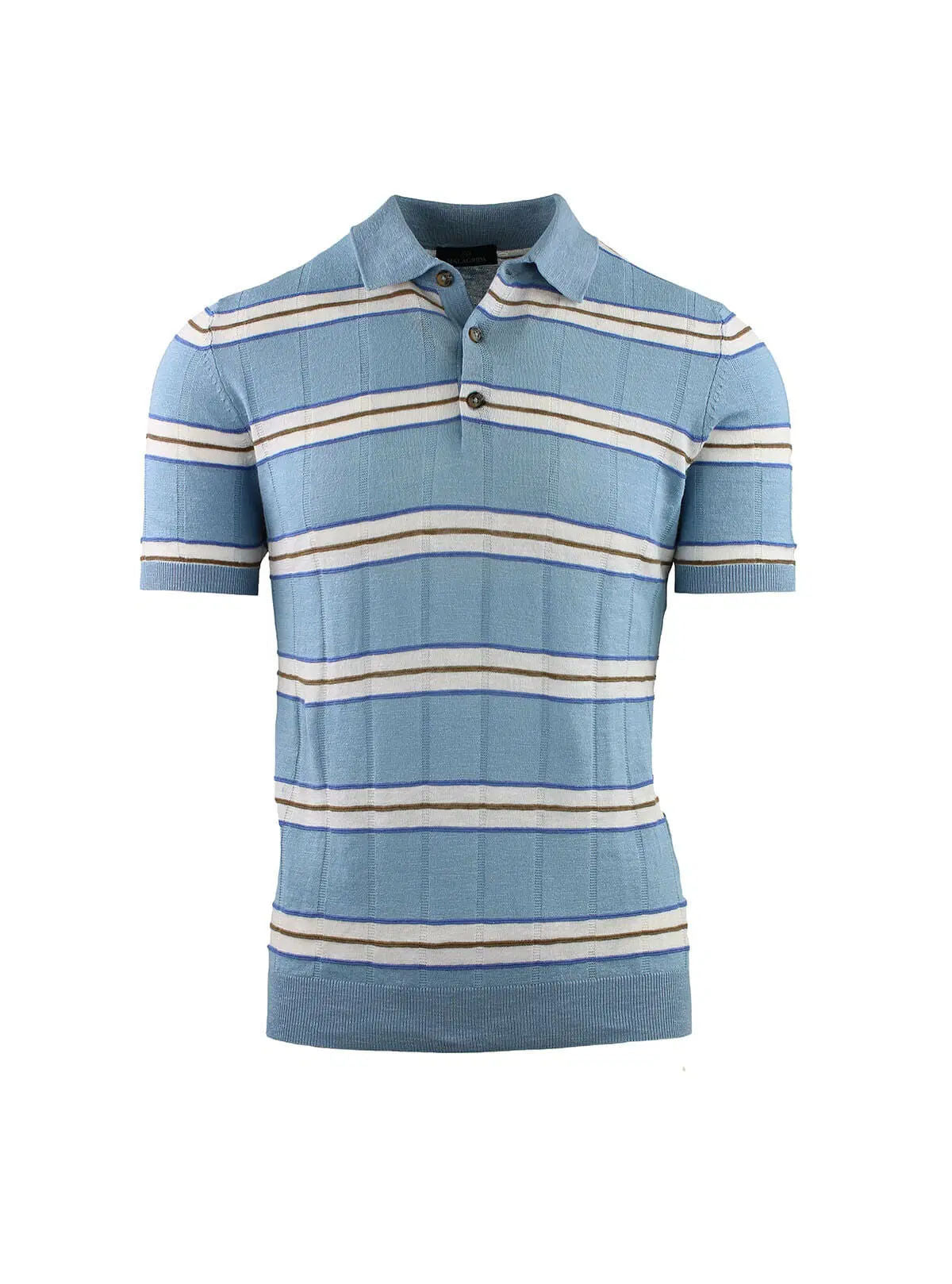 STRIPED SHORT SLEEVE POLO SHIRT WITH BANDS