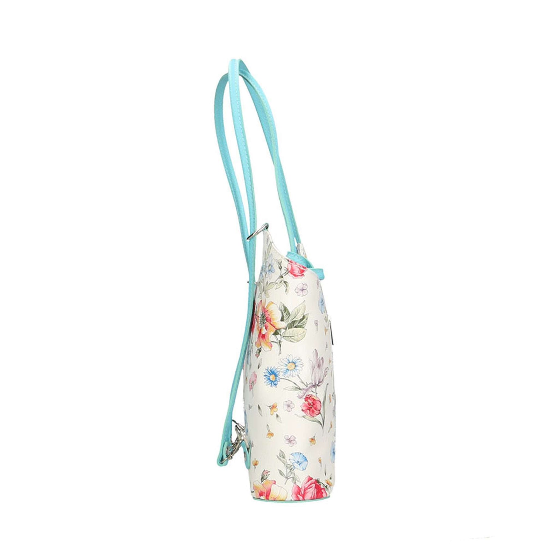 Borsa a Spalla da Donna Fantasia Floreale in Pelle - 27x30x9 cm - 80056