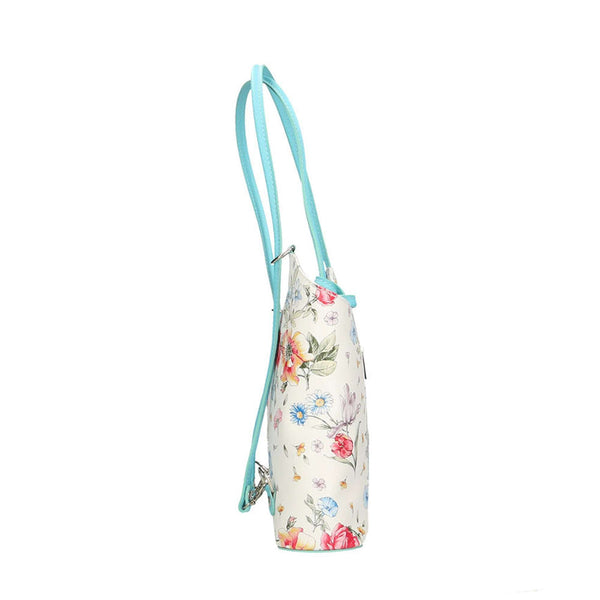 Borsa a Spalla da Donna Fantasia Floreale in Pelle - 27x30x9 cm - 80056