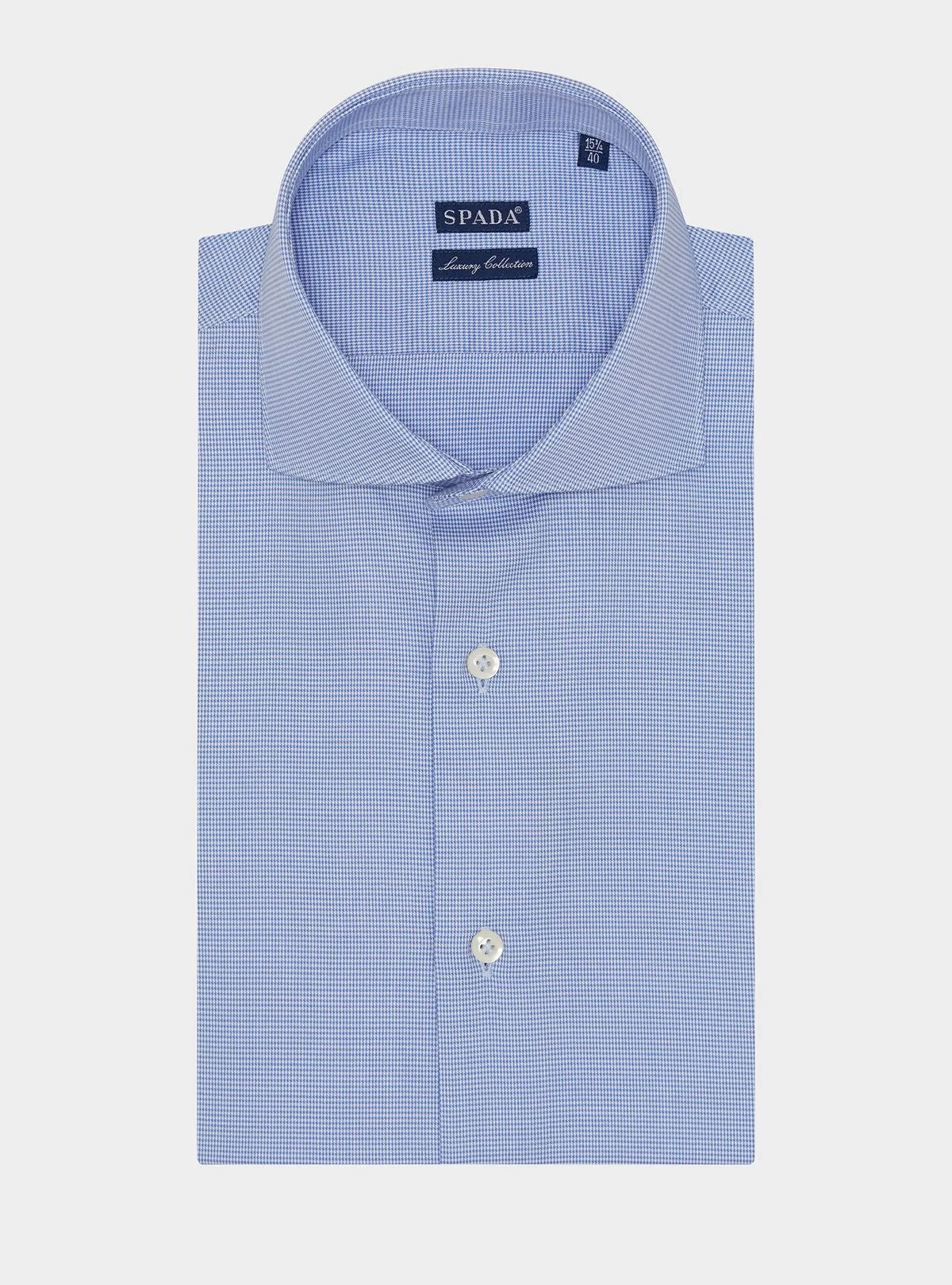 French collar shirt in checked cotton