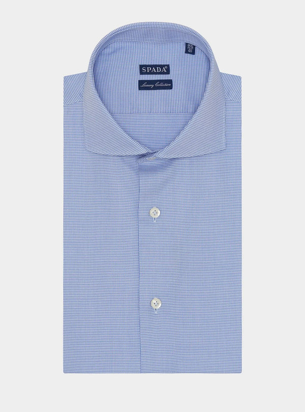French collar shirt in checked cotton