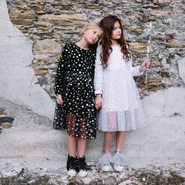 ABITO DOPPIO POIS GLITTER NERO