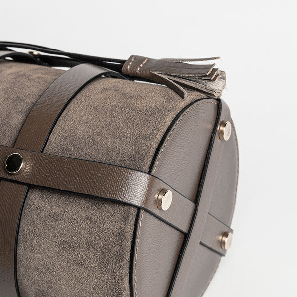 DONATELLA - secchiello in pelle taupe