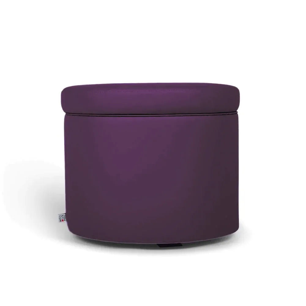 PANDORA 50 ROUND ECO, Pouf Contenitore Ecopelle Rotondo 50 h42