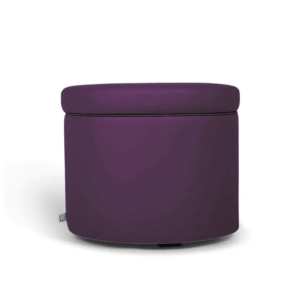 PANDORA 50 ROUND ECO, Pouf Contenitore Ecopelle Rotondo 50 h42