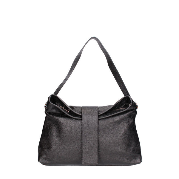 Large leather shoulder bag with central band - 7158. 