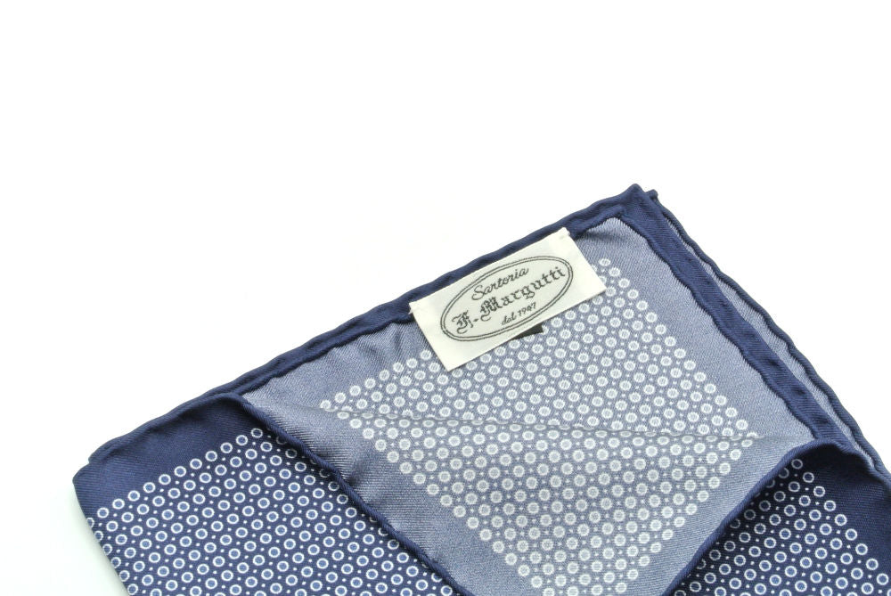 Midnight blue pure silk clutch bag