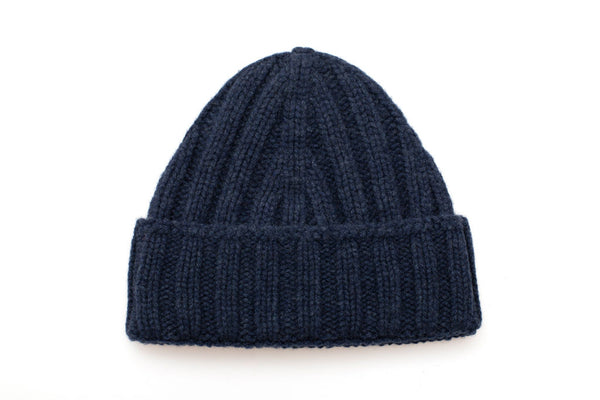Dark blue pure cashmere hat