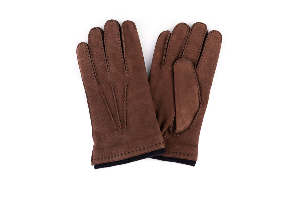 Brown suede gloves