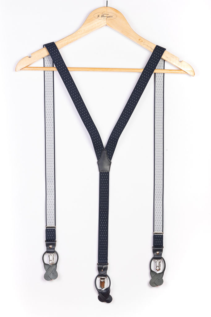 Blue polka dot braces