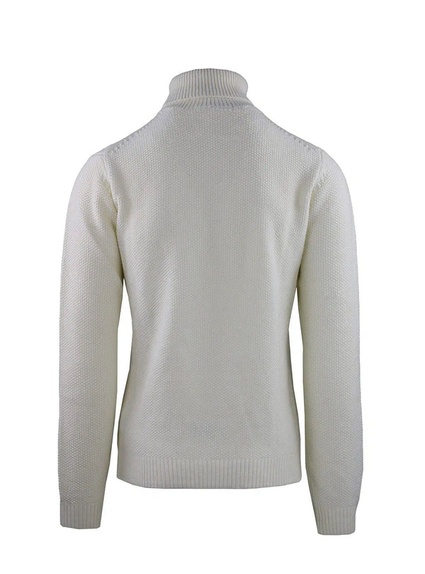 TURTLENECK WITH DOUBLE BRAIDED AND RICE GRAIN WORKMANSHIP