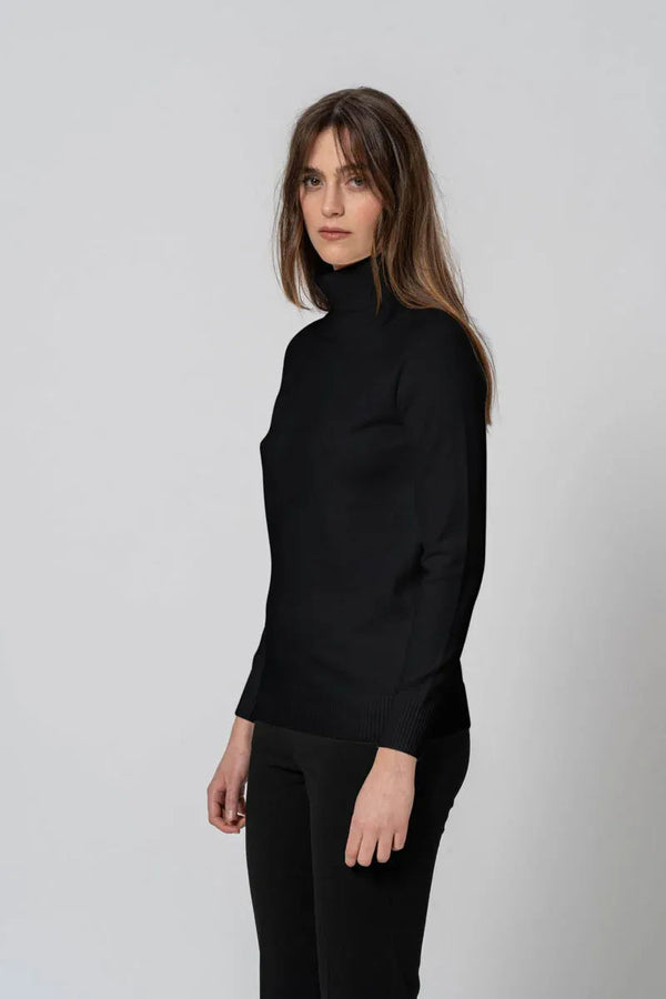 Maglia Basic collo alto nera
