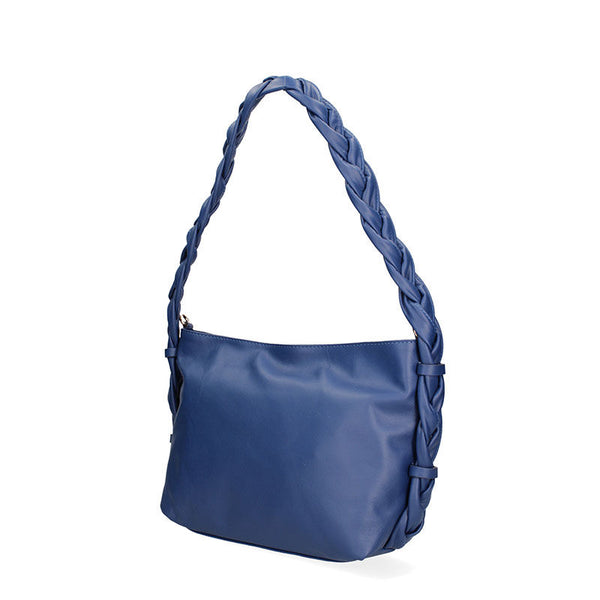 Women's leather bag with braided handle - 07170. 