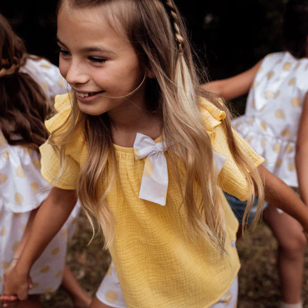 YELLOW GAUZE SWEATER