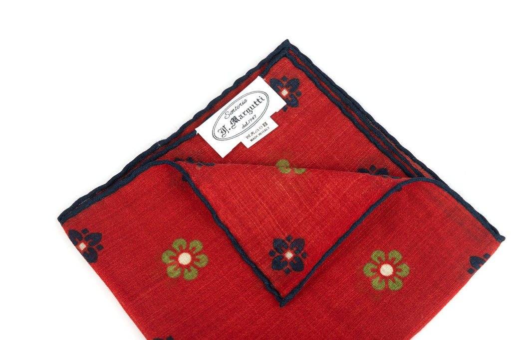 Pochette rossa in fantasia pura lana