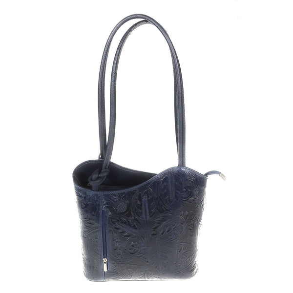 Women's Ostrich Print Leather Shoulder Bag - Cancun 3005. 