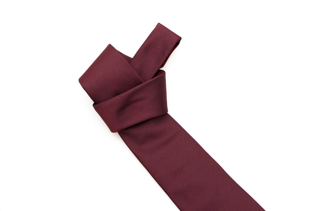 Pure silk burgundy tie