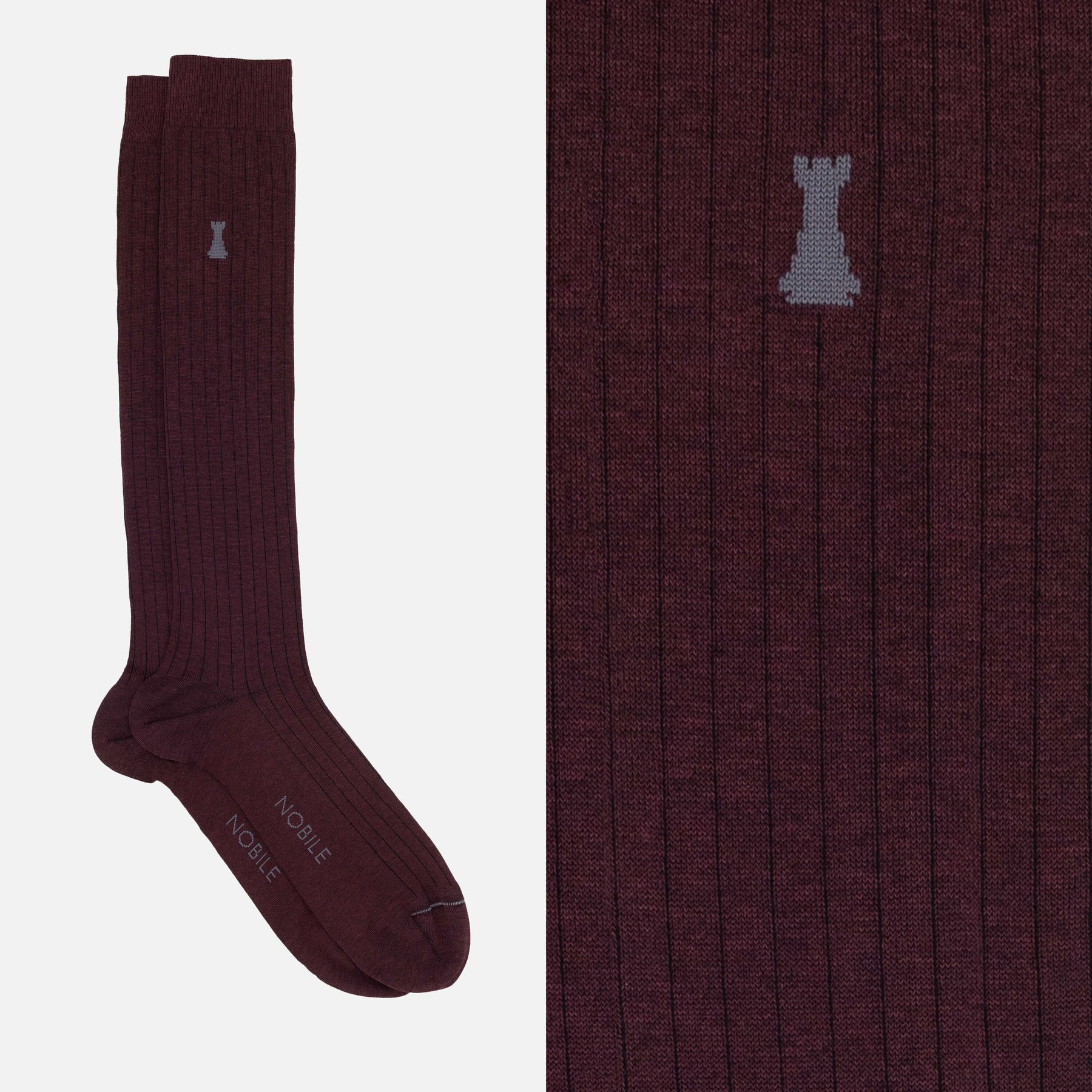 Michelangelo - Finely Ribbed Mèlange Long Sock