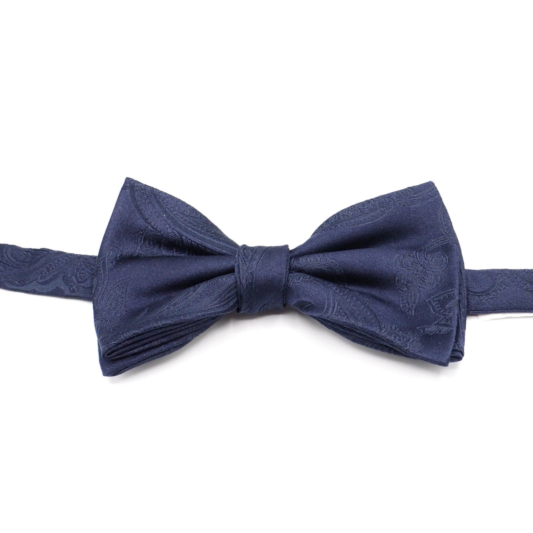 Blue embroidered bow tie
