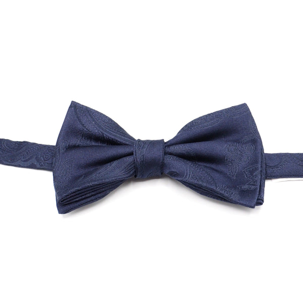 Blue embroidered bow tie