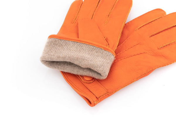 Orange Deerskin Gloves
