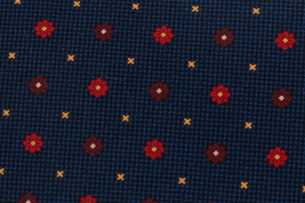 Navy blue micro-pattern tie in pure silk