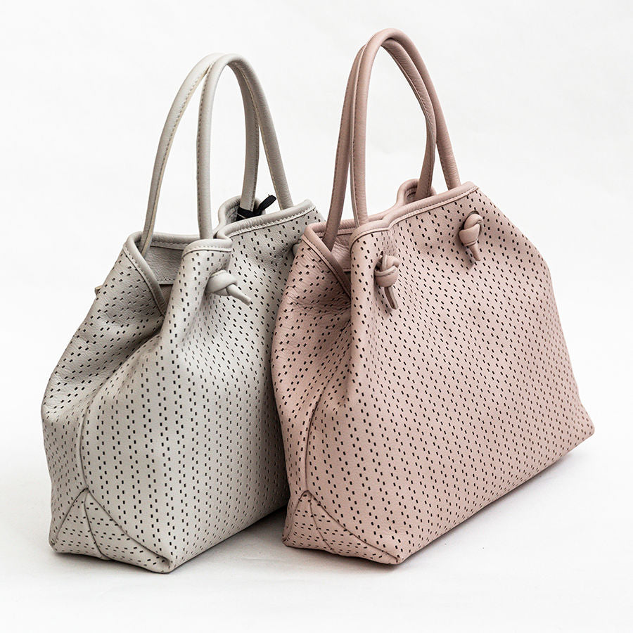 ZELIA - Borsa in pelle nappa forata cipria