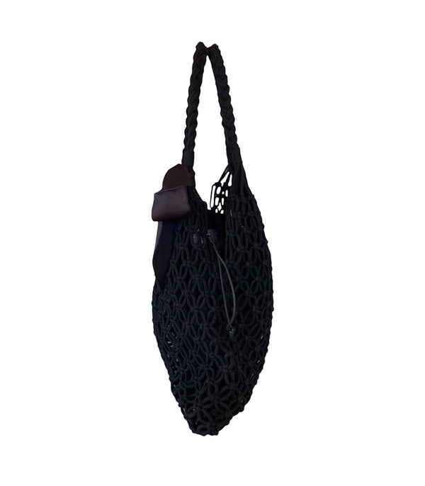 Sacs Col Black Macramé Net