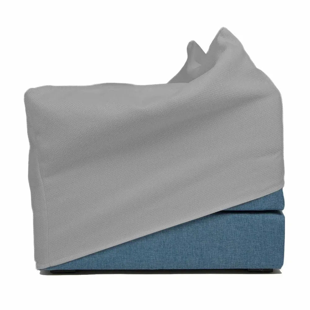TOUF BLUE, Blue Base Pouf Bed and Pouf Cover 70x63