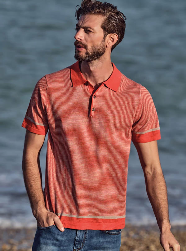 THIN STRIPED SHORT SLEEVE POLO