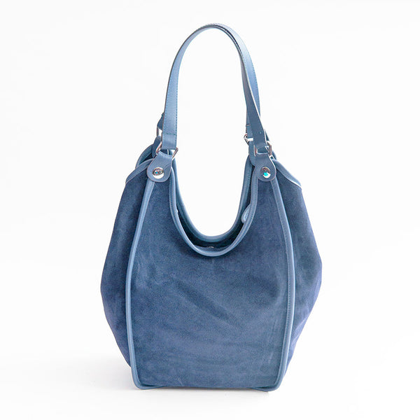 CLEA - Suede and leather bag in aviation