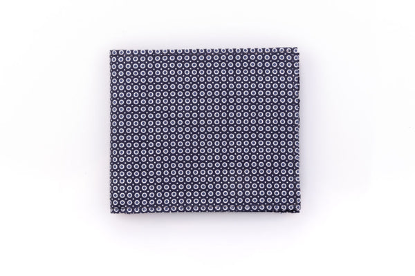 Blue patterned card holder in pure silk