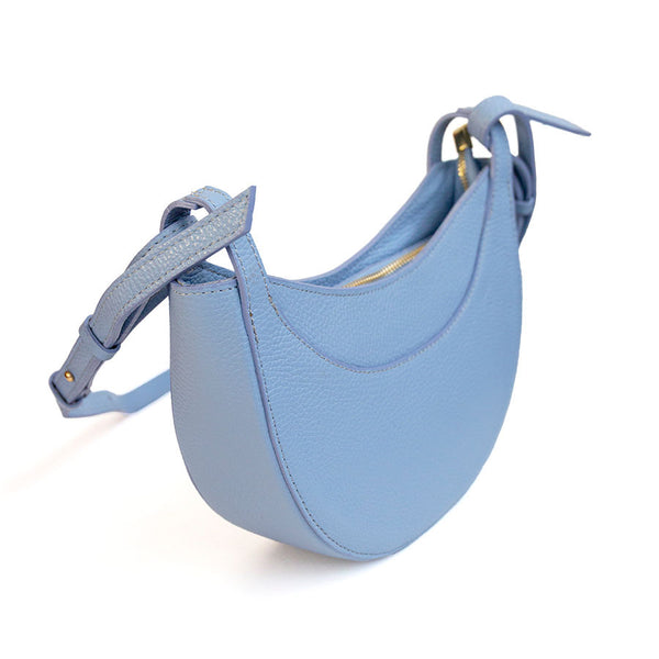 SMILE - Mezzaluna in pelle azzurro