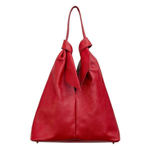 FIOCCO - Sacca in pelle rosso
